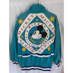Vintage 90s Mickey Mouse & Co Classic Wear Teal Jacket Adult XL Disney